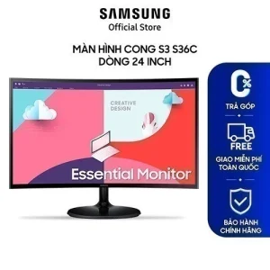 Màn Hình Cong Samsung S3 S36C 24 inch (LS24C360EAEXXV) 1920x1080@75Hz/3000:1/4ms/HDMI/D-sub/VA/Đen