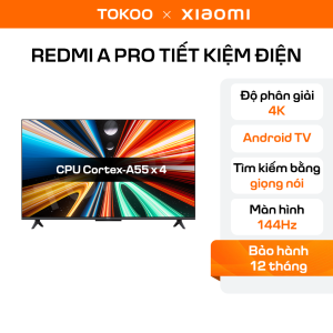 Tivi Xiaomi Redmi A Pro 2025 Series có khả năng tiết kiệm điện, được trang bị Wi-Fi 6, hỗ trợ NFC và tần số quét 144Hz.