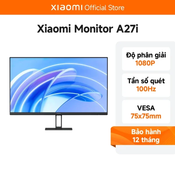 Màn Hình Máy Tính PC Xiaomi Monitor A27i 27inch Tấm Nền LCD IPS-Tần Số Quét 100Hz-Bảo Hành 36 Tháng