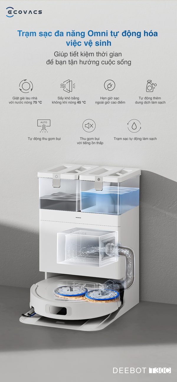 Robot hút bụi lau nhà Ecovacs Deebot T30C - Hình ảnh 20