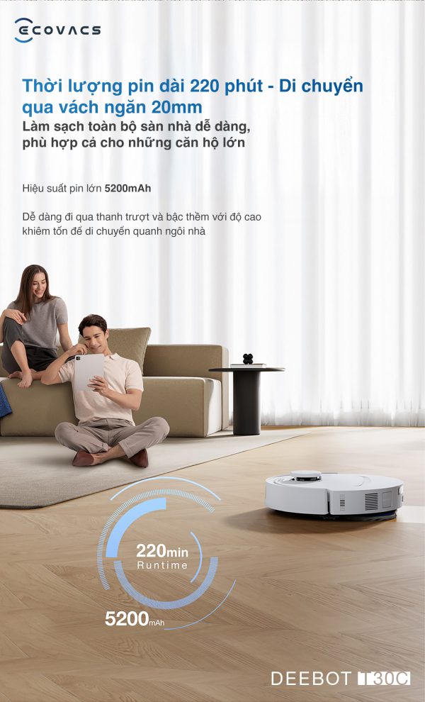 Robot hút bụi lau nhà Ecovacs Deebot T30C - Hình ảnh 27