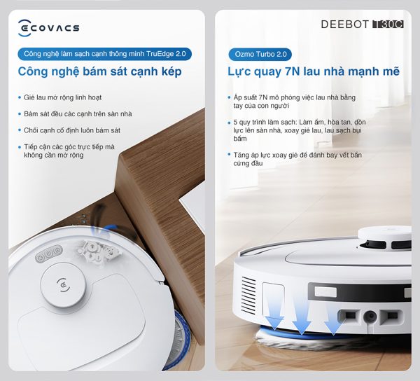Robot hút bụi lau nhà Ecovacs Deebot T30C - Hình ảnh 11