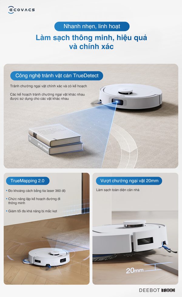 Robot hút bụi lau nhà Ecovacs Deebot T30C - Hình ảnh 14