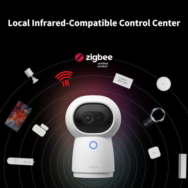 Camera Aqara Hub G3 2K Security Indoor, Nhận dạng khuôn mặt và cử chỉ AI, Điều khiển từ xa hồng ngoại, Góc xem 360° thông qua chế độ xoay ngang và nghiêng, Tương thích với Alexa, HomeKit Secure Video, Google Assistant, IFTTT - Hình ảnh 5