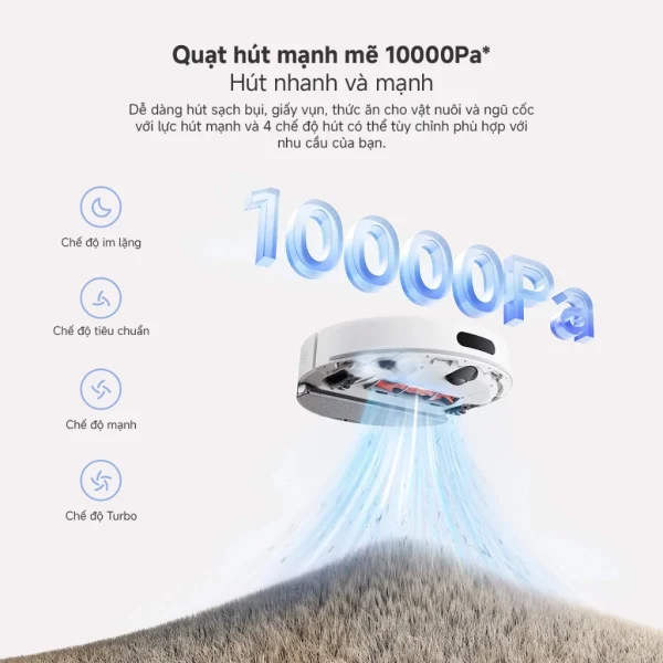 Robot hút bụi Xiaomi Vacuum H40, lau sàn 2 trong 1, Lực Hút Mạnh 10000Pa - Bản Quốc Tế - Hình ảnh 2