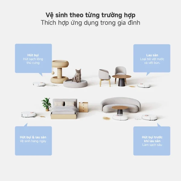 Robot hút bụi Xiaomi Vacuum H40, lau sàn 2 trong 1, Lực Hút Mạnh 10000Pa - Bản Quốc Tế - Hình ảnh 4