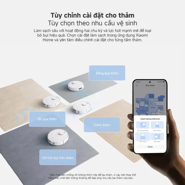Robot hút bụi Xiaomi Vacuum H40, lau sàn 2 trong 1, Lực Hút Mạnh 10000Pa - Bản Quốc Tế - Hình ảnh 9
