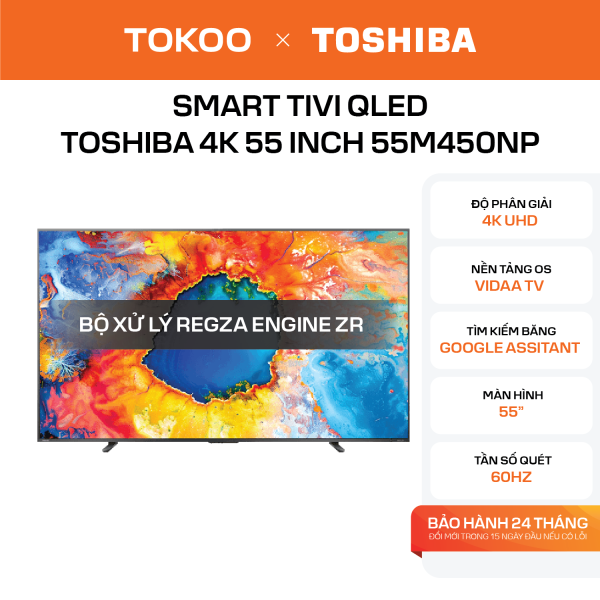 Smart Tivi QLED Toshiba 4K 55 inch 55M450NP