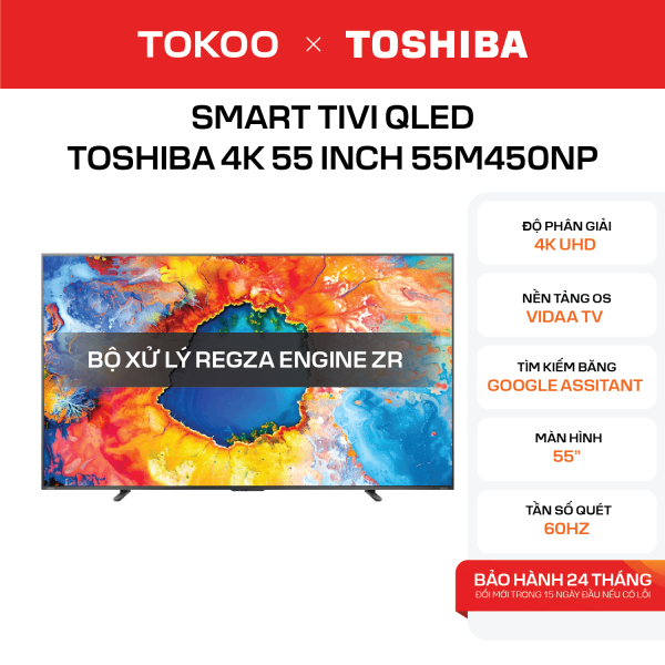 Smart Tivi QLED Toshiba 4K 55 inch 55M450NP