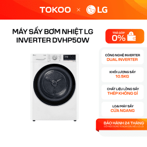 Máy sấy bơm nhiệt LG Inverter 10.5 kg DVHP50W
