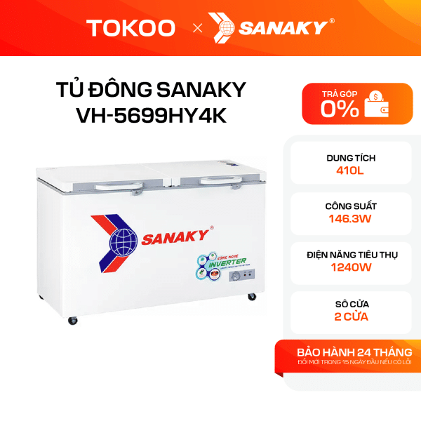 Tủ Đông Sanaky Inverter 410 lít VH-5699HY4K