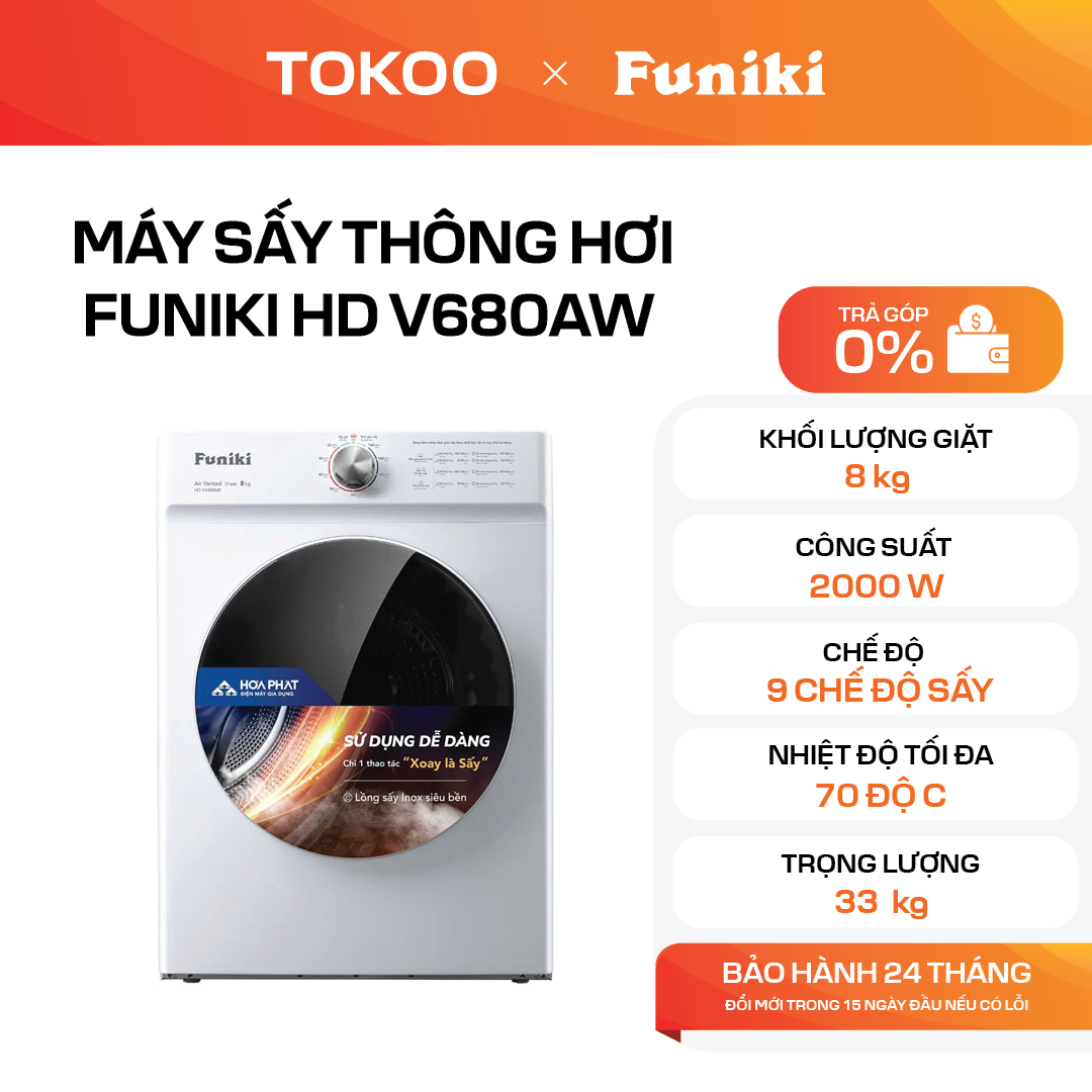 Máy sấy thông hơi Funiki HD V680AW