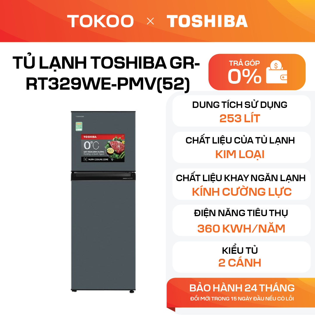Tủ lạnh Toshiba GR-RT329WE-PMV(52)