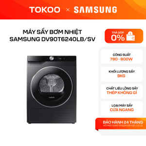 Máy sấy bơm nhiệt Samsung 9 kg DV90T6240LB/SV