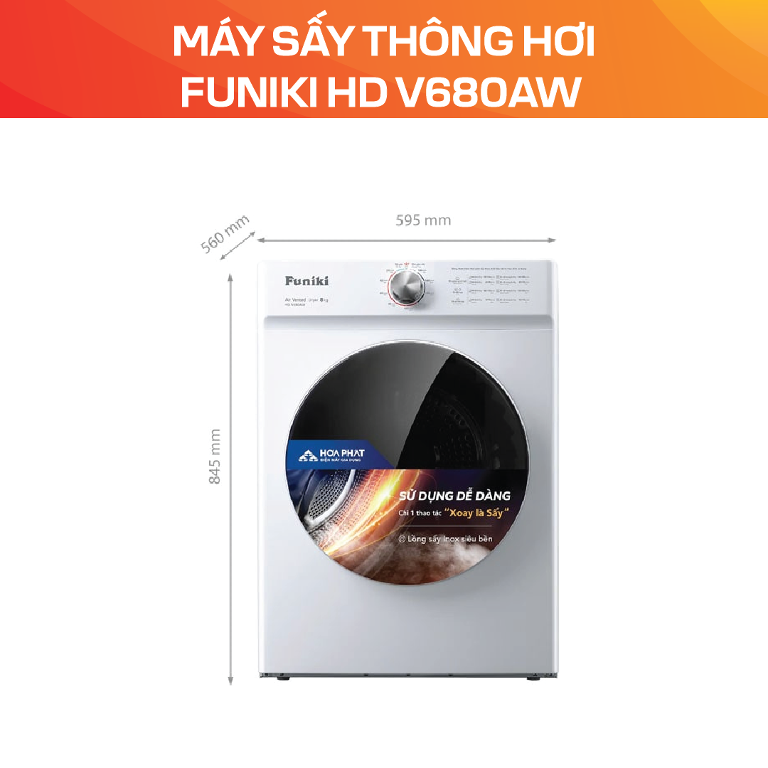 Máy sấy thông hơi Funiki HD V680AW - Ảnh 3
