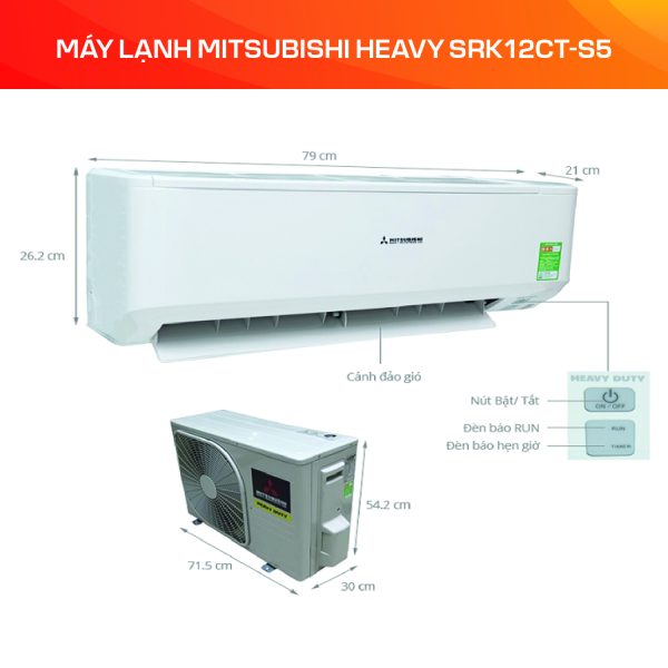 MÁY LẠNH MITSUBISHI HEAVY SRK12CT-S5 - Ảnh 3