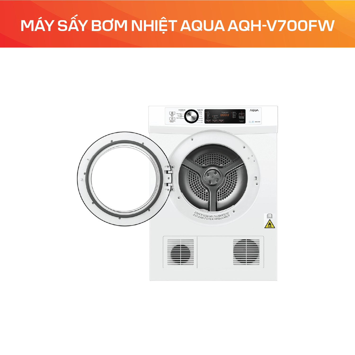 Máy sấy bơm nhiệt Aqua AQH-V700FW - Ảnh 3