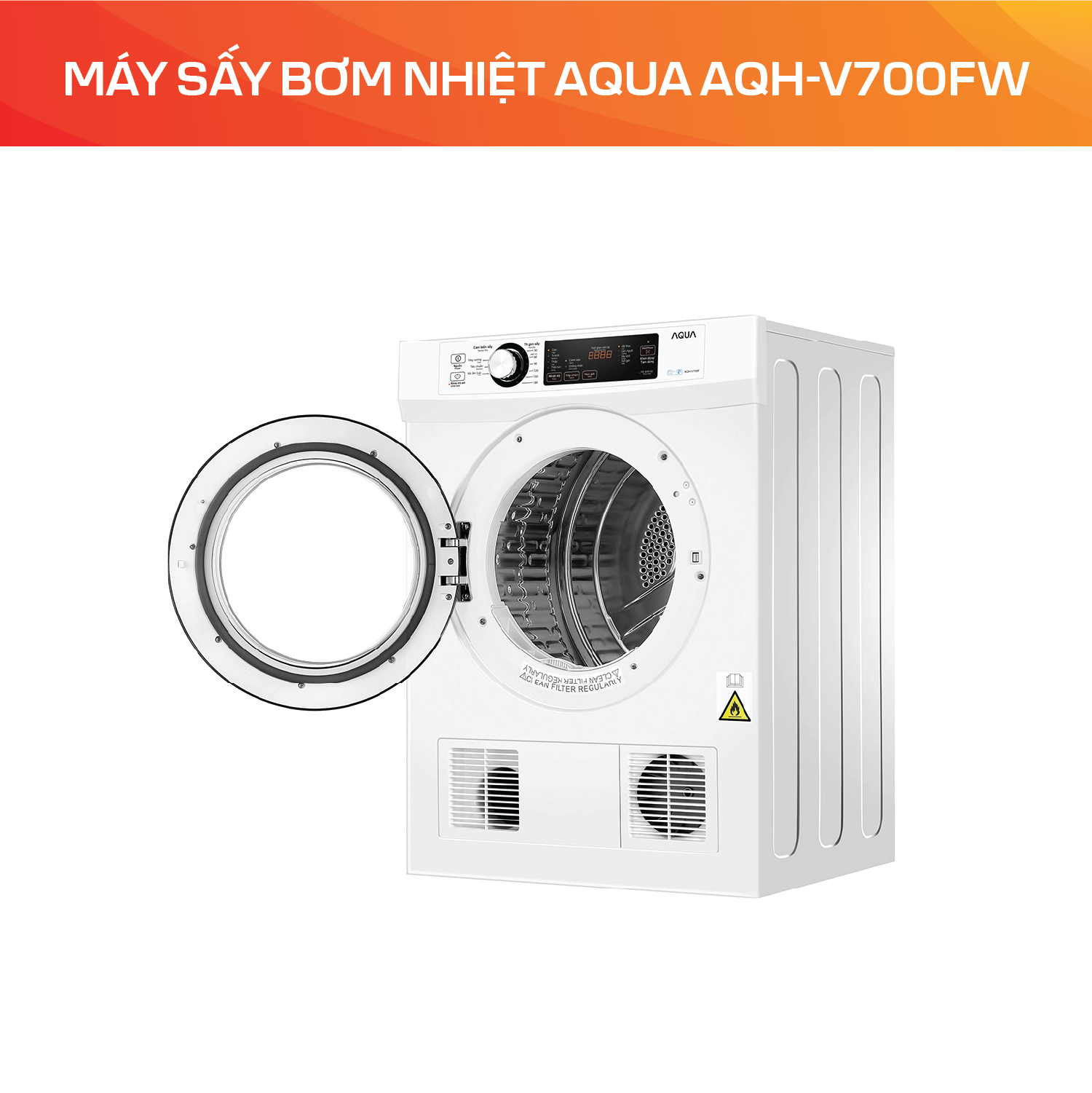Máy sấy bơm nhiệt Aqua AQH-V700FW - Ảnh 2