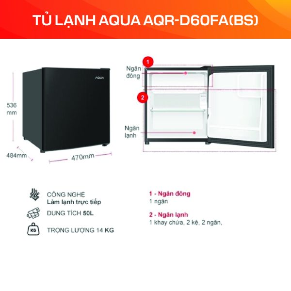 TỦ LẠNH AQUA AQR-D60FA(BS) - Ảnh 5