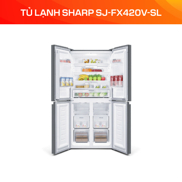 Tủ lạnh Sharp Inverter 362 lít SJ-FX420V-SL - Ảnh 5