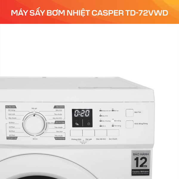 MÁY SẤY BƠM NHIỆT CASPER TD-72VWD - Ảnh 2
