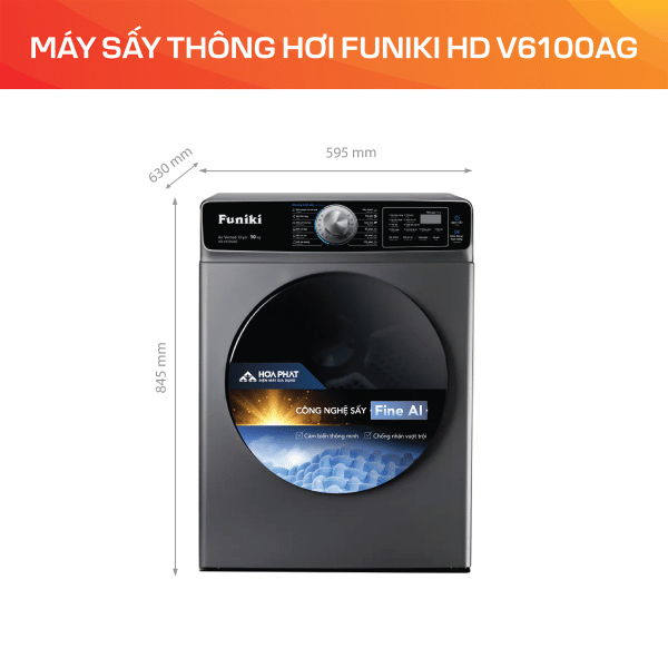 MÁY SẤY THÔNG HƠI FUNIKI HD V6100AG - Ảnh 2