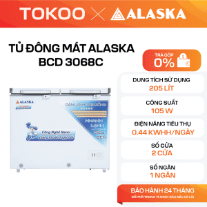 TỦ ĐÔNG MÁT ALASKA BCD 3068C