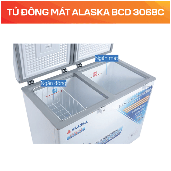 TỦ ĐÔNG MÁT ALASKA BCD 3068C - Ảnh 4