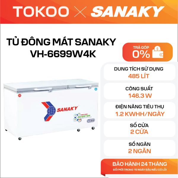 TỦ ĐÔNG MÁT SANAKY VH-6699W4K