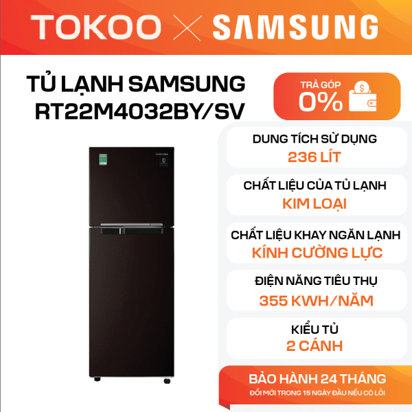 TỦ LẠNH SAMSUNG RT22M4032BY/SV