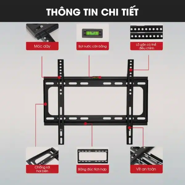 Giá Treo Tivi Phẳng Sát Tường DK75 55-75 inch - Ảnh 6