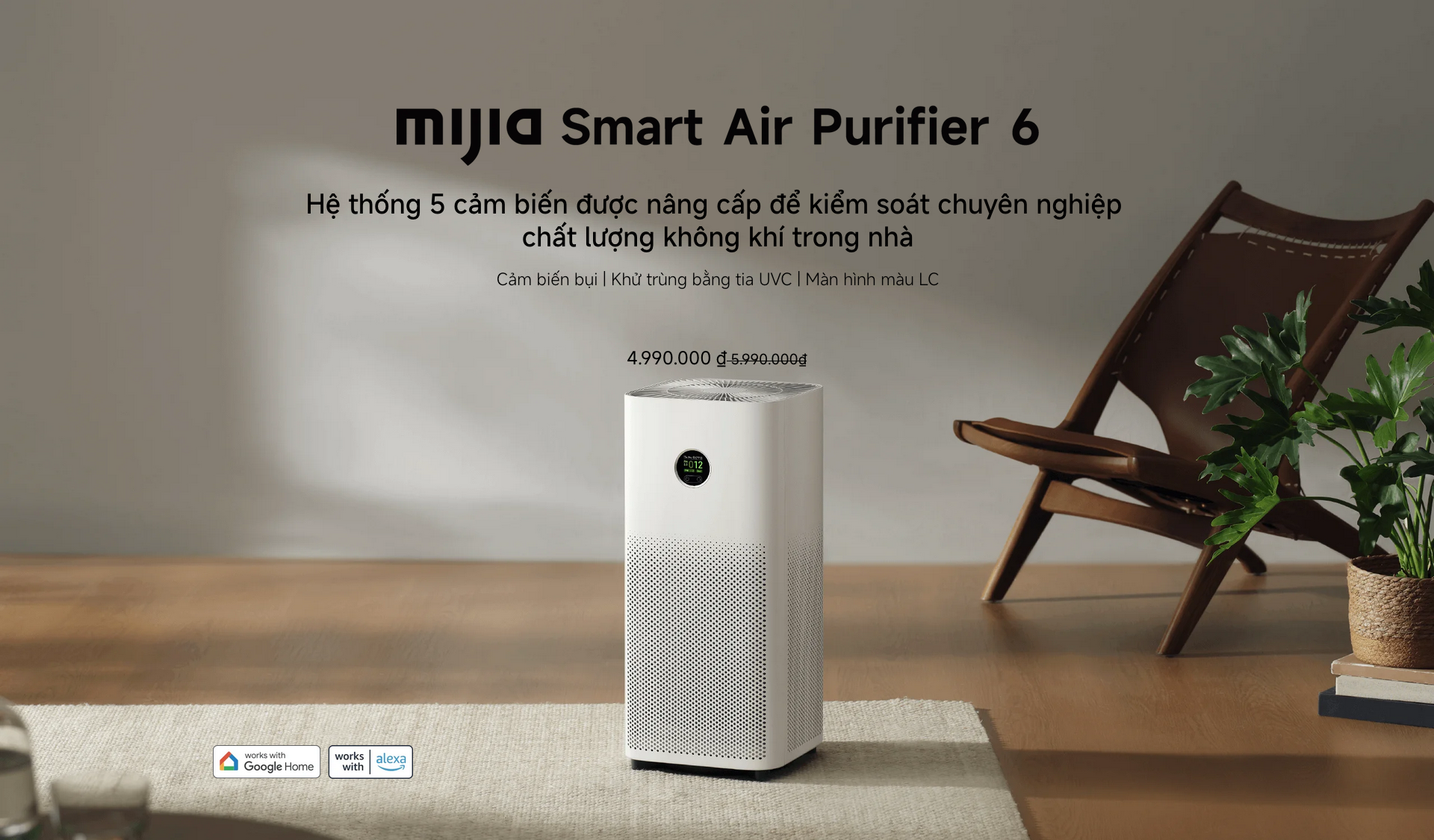 Máy lọc không khí Xiaomi Mijia Smart Air Purifier 6 EU (BHR08MZEU) 38W